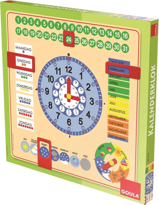 Goula Kalenderklok Hout 47 X 48 Cm