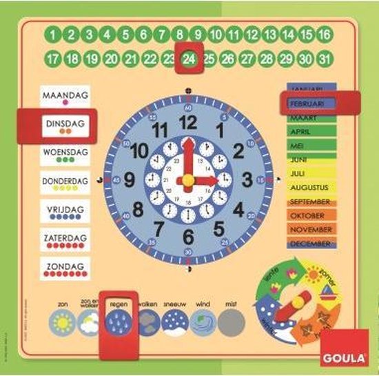 Goula Kalenderklok Hout 47 X 48 Cm