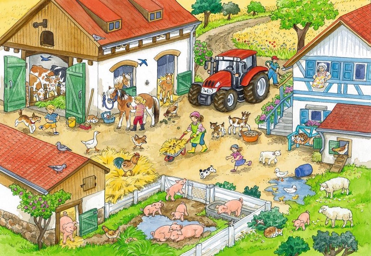 Ravensburger Puzzel Vrolijk Boerderijleven - 2 X 24 Stukjes