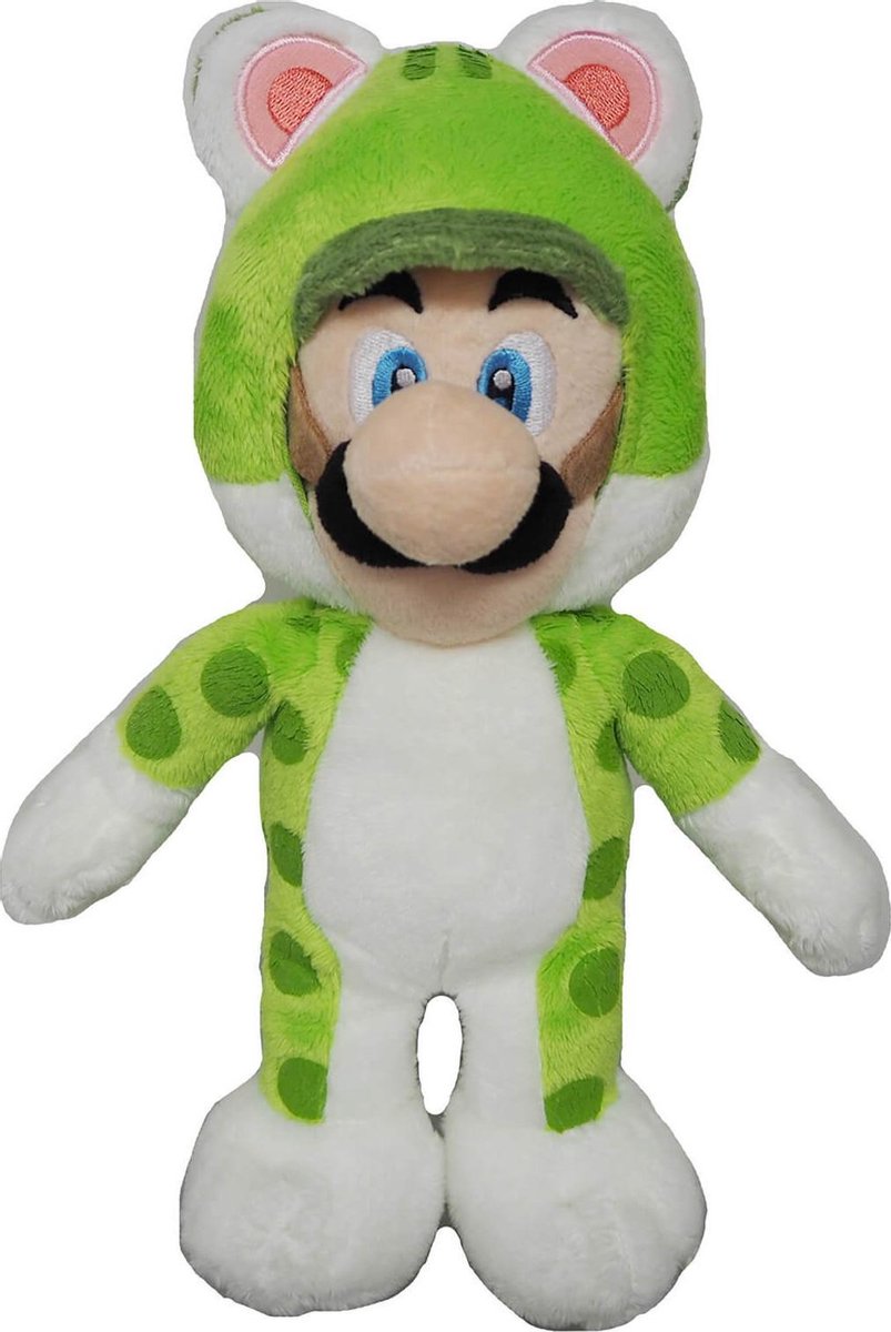 Together Super Mario Bros Cat Luigi Knuffel - 25 Cm