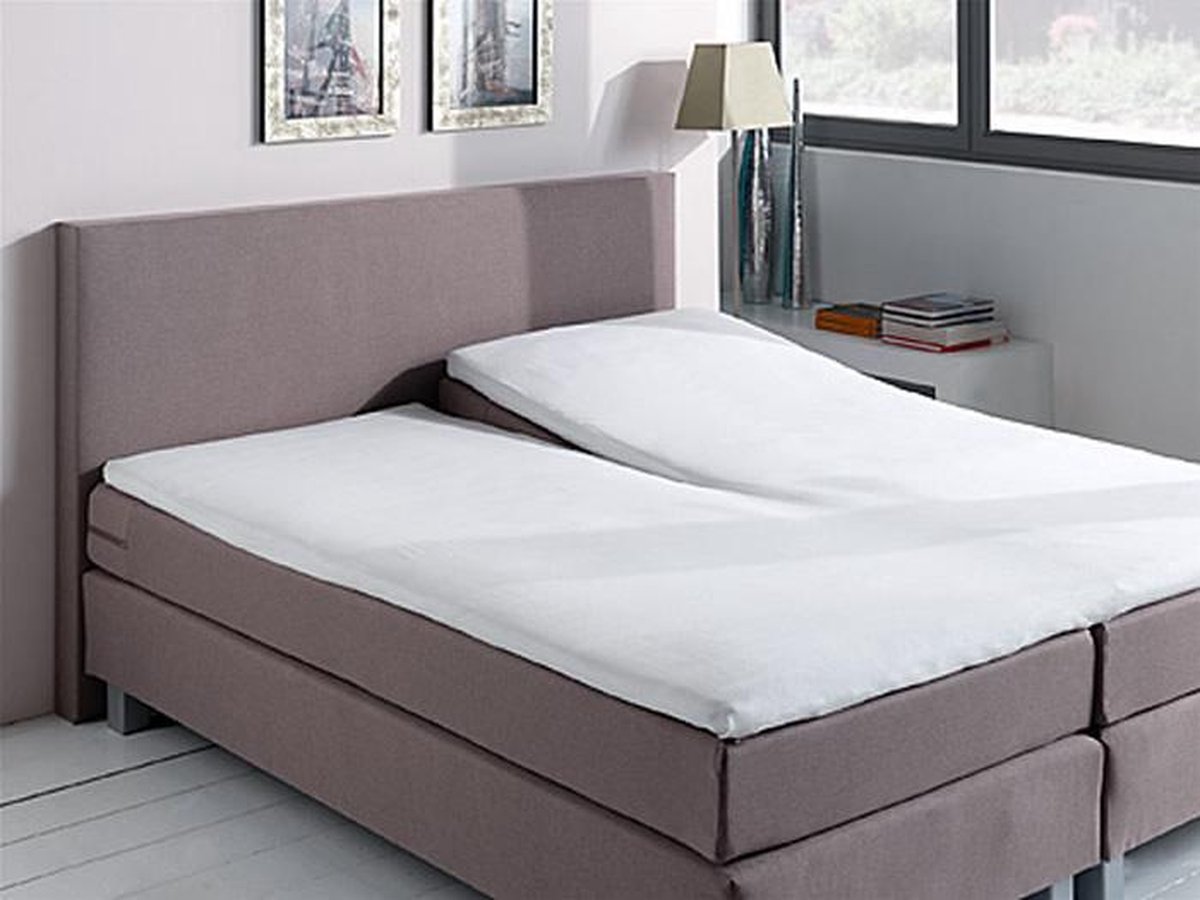 Romanette Split-topper Hoeslaken -180 X 220 Cm - Wit