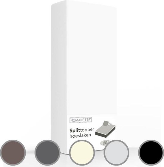 Romanette Split-topper Hoeslaken -180 X 200 Cm - Zwart