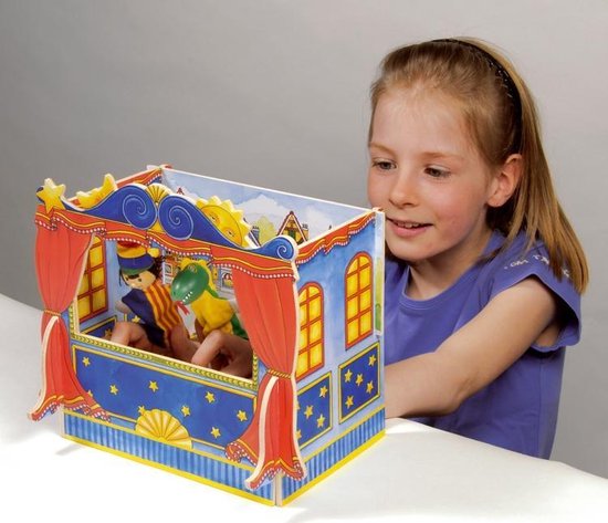 Goki Vingerpoppen Theater Met 5 Decors 28 X 20 X 25 Cm