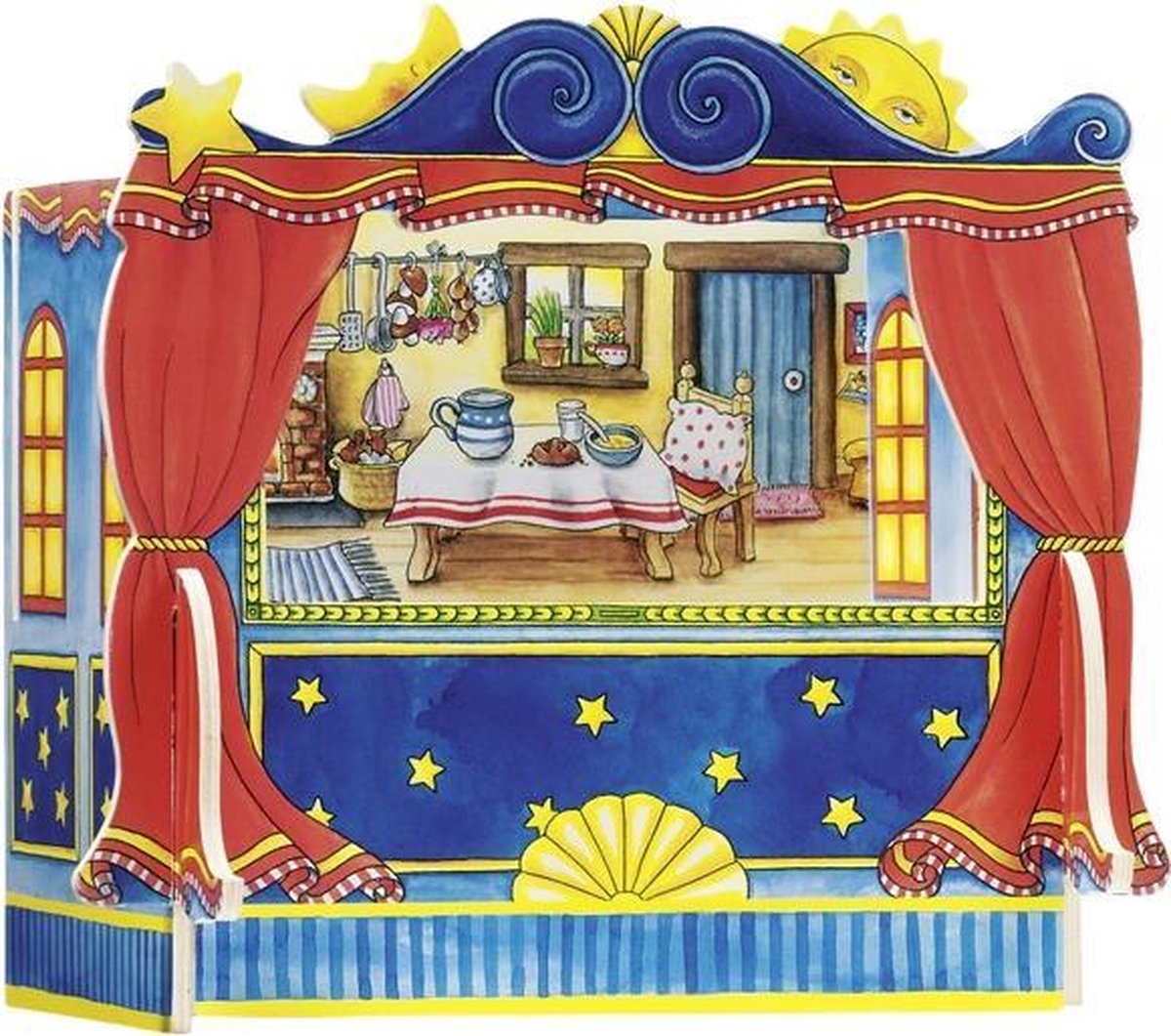 Goki Vingerpoppen Theater Met 5 Decors 28 X 20 X 25 Cm