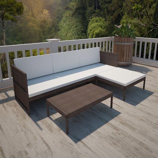 Vidaxl Loungeset Poly Rattan 9-delig - Bruin