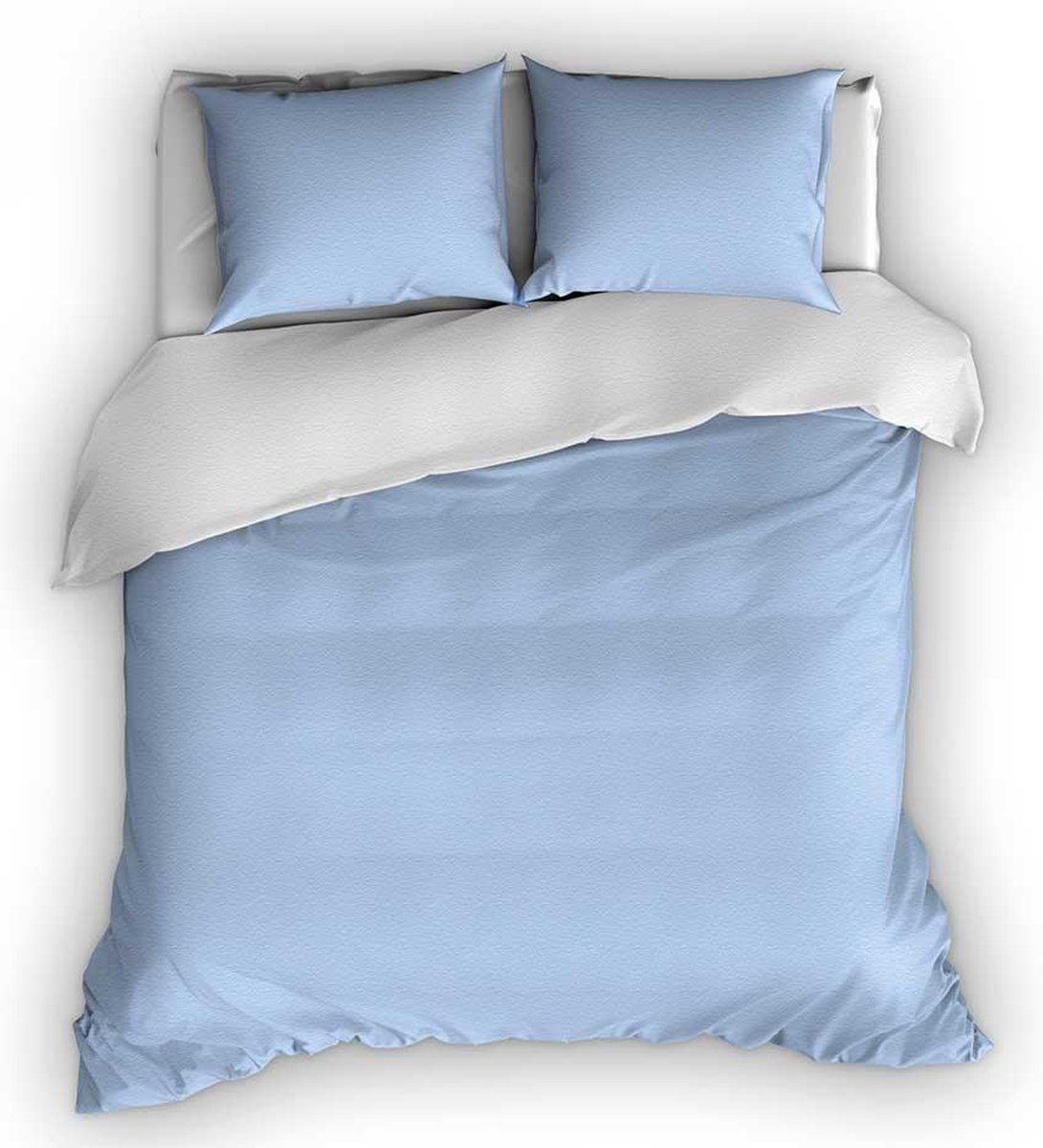 Romanette Flanellen Dekbedovertrek Comtesse Blauw/-240x200/220 - Wit