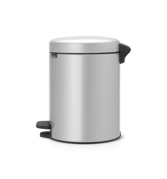 Brabantia Newicon Pedaalemmer 5 Liter Met Kunststof Binnenemmer - Metallic Grey - Silver