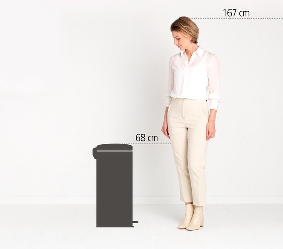 Brabantia Newicon Pedaalemmer 30 Liter Met Metalen Binnenemmer - White - Wit