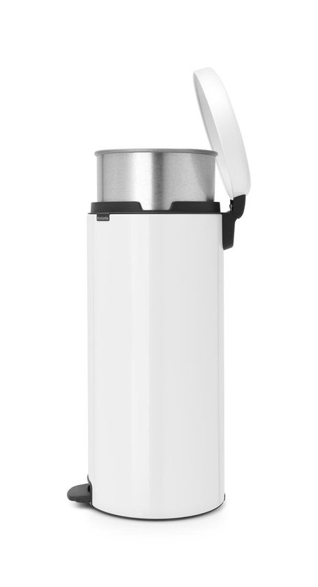 Brabantia Newicon Pedaalemmer 30 Liter Met Metalen Binnenemmer - White - Wit