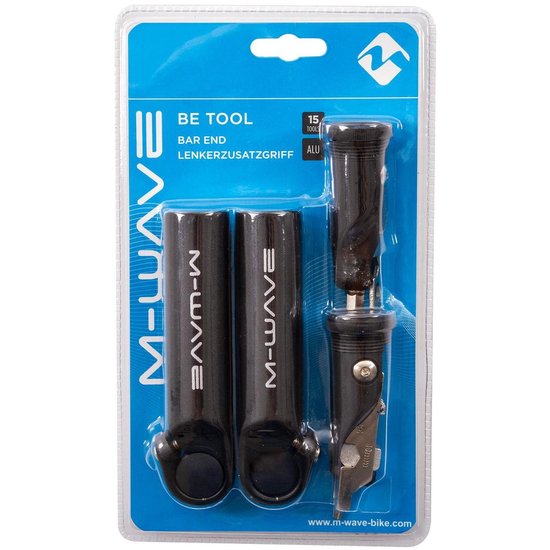 M-wave Bar Ends Met Multitool Aluminium 13 Cm 2 Stuks - Zwart
