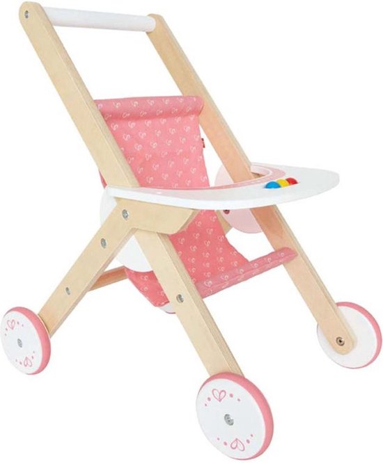 Hape Houten Stroller - Roze