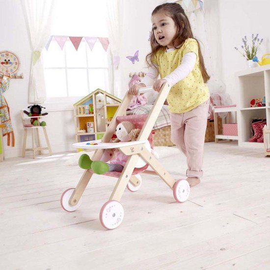Hape Houten Stroller - Roze
