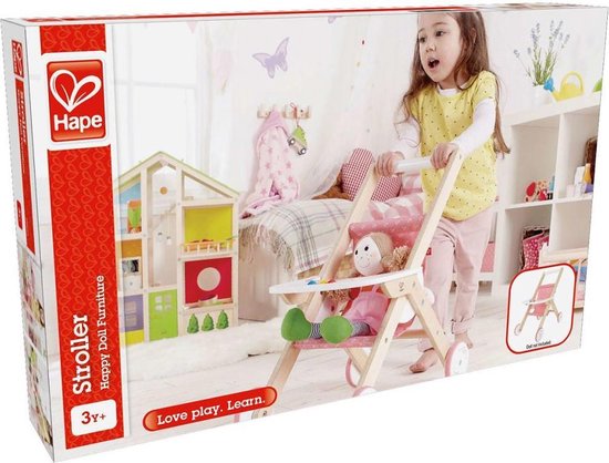 Hape Houten Stroller - Roze