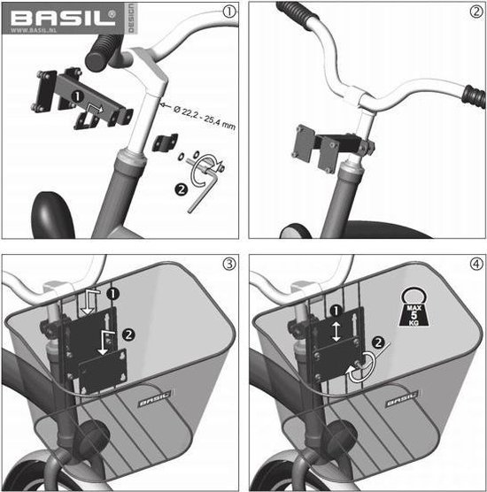 Basil Fietsmand Bremen Voor 24 Liter - Zwart