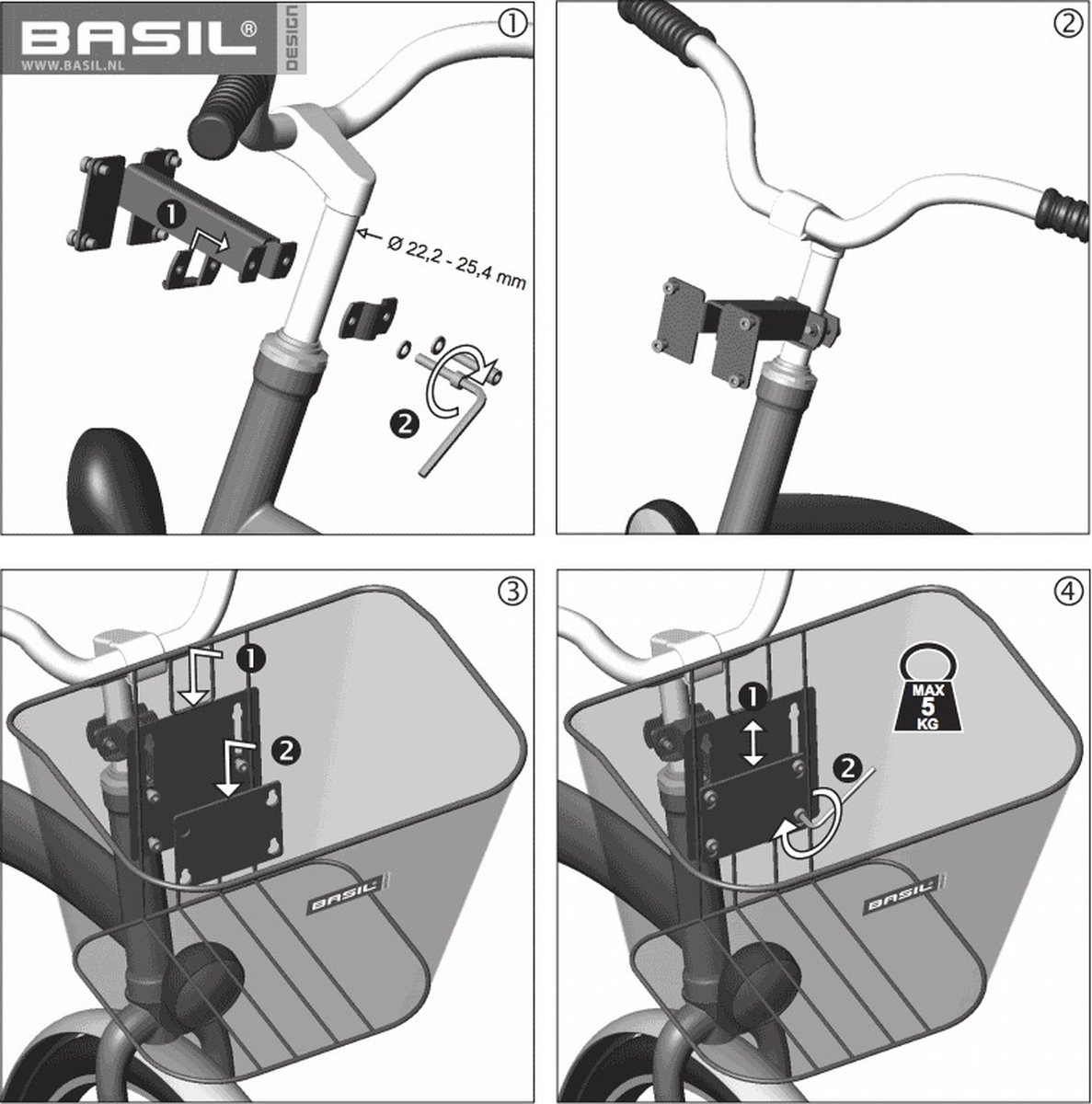 Basil Fietsmand Bremen Voor 24 Liter - Zwart