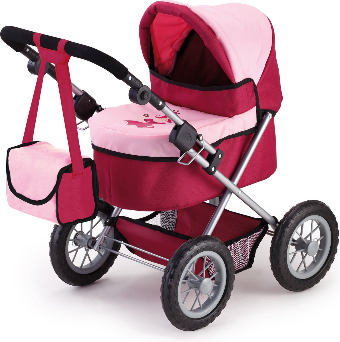 Bayer Poppenwagen Trendy/roze 67 Cm - Rood