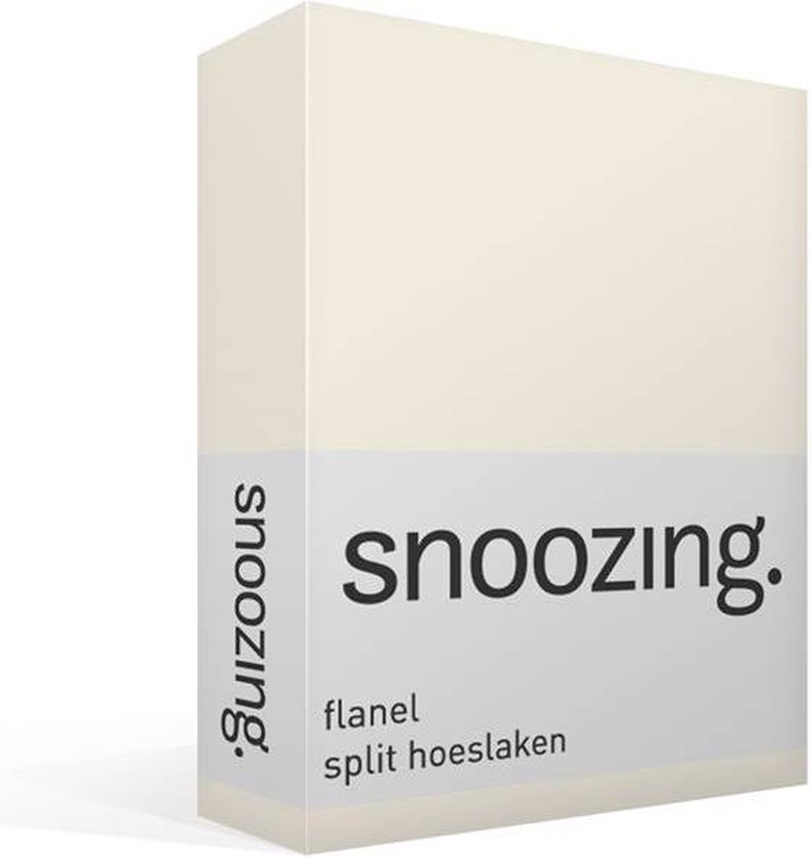 Snoozing - Flanel - Split-topper - Hoeslaken - 160x210/220 Cm - Ivoor - Wit