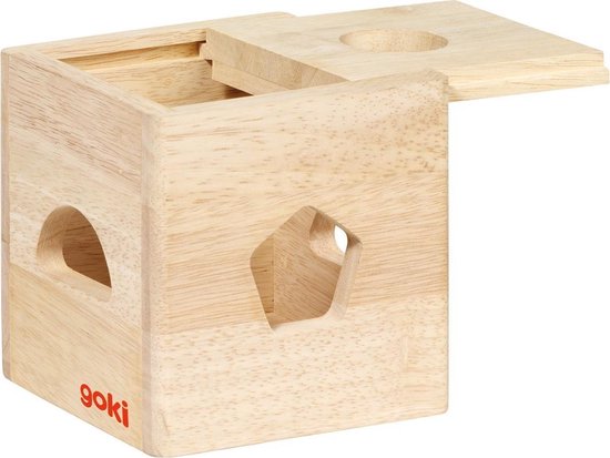 Goki Vormenstoof Sorteerkubus 11 Cm - Bruin