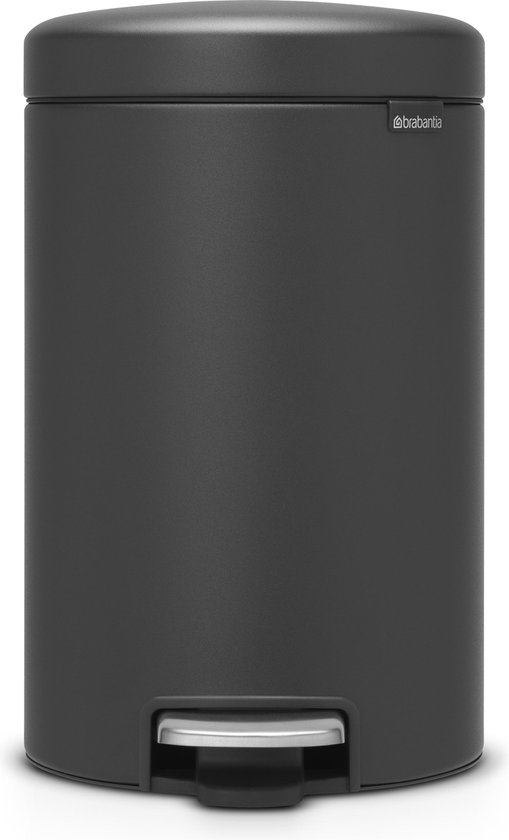 Brabantia Newicon Pedaalemmer 12 Liter Met Kunststof Binnenemmer - Mineral Infinite Grey - Grijs