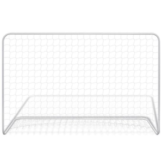 Vidaxl Voetbaldoel Met Net 182x61x122 Cm Staal - Wit