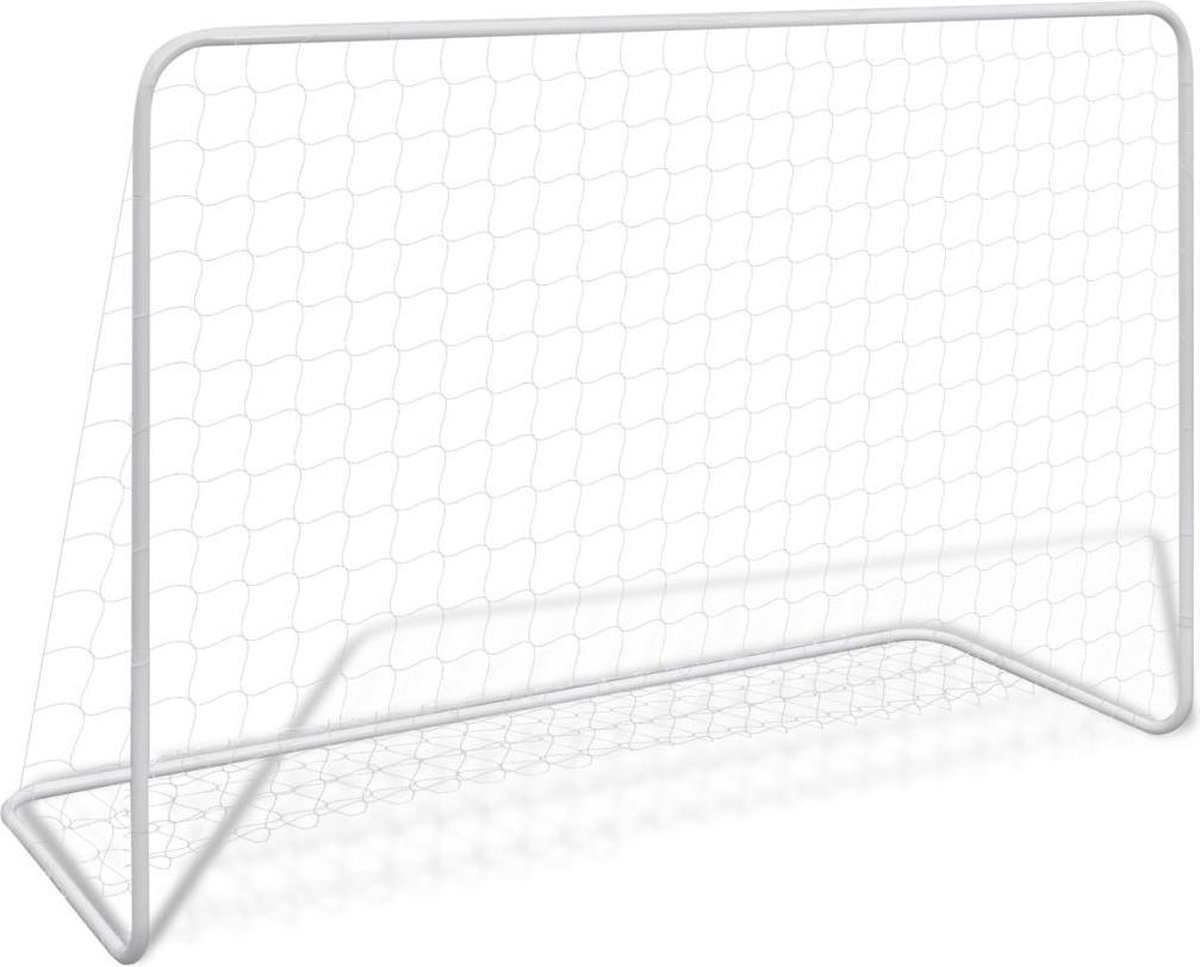 Vidaxl Voetbaldoel Met Net 182x61x122 Cm Staal - Wit