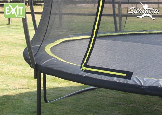 EXIT Toys Silhouette Ground Ingegraven Trampoline Met Veiligheidsnet - 244 Cm - - Zwart