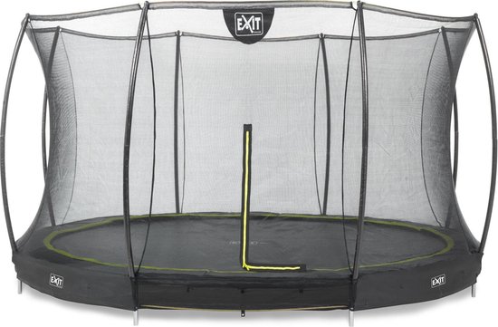 EXIT Toys Silhouette Ground Ingegraven Trampoline Met Veiligheidsnet - 366 Cm - - Zwart