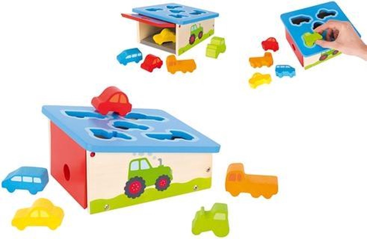 Goki Vormensorteerder Voertuigen Hout 5-delig
