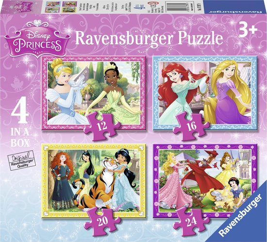 Ravensburger Disney Princess Puzzelset - 12 + 16 + 20 + 24 Stukjes