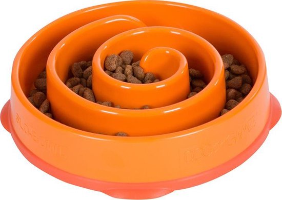 Outward Hound Anti Schrok voerbak Slo-Bowl™ Orange - Oranje