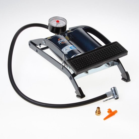 SKS Voetpomp Twin Air Met Drukmeter - Blauw