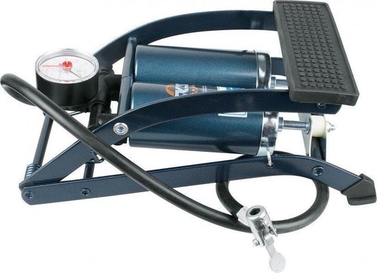 SKS Voetpomp Twin Air Met Drukmeter - Blauw