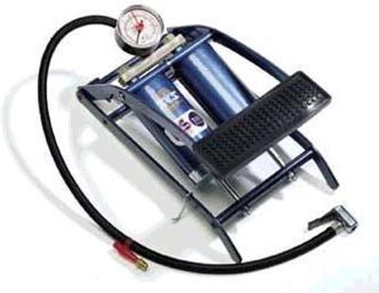 SKS Voetpomp Twin Air Met Drukmeter - Blauw