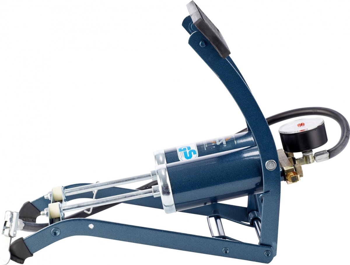 SKS Voetpomp Twin Air Met Drukmeter - Blauw