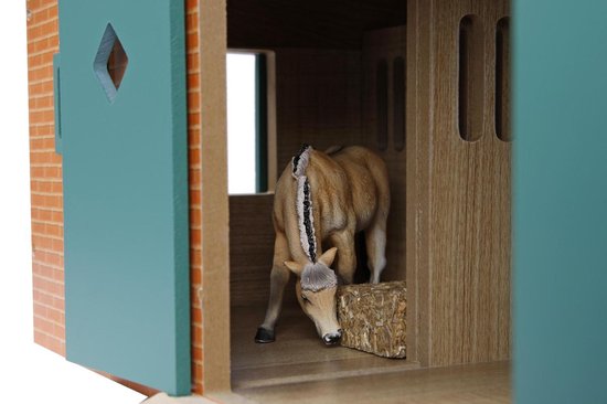 Kids Globe Farming Paardenstal - 7 Paarden - Bruin