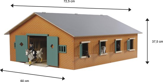 Kids Globe Farming Paardenstal - 7 Paarden - Bruin