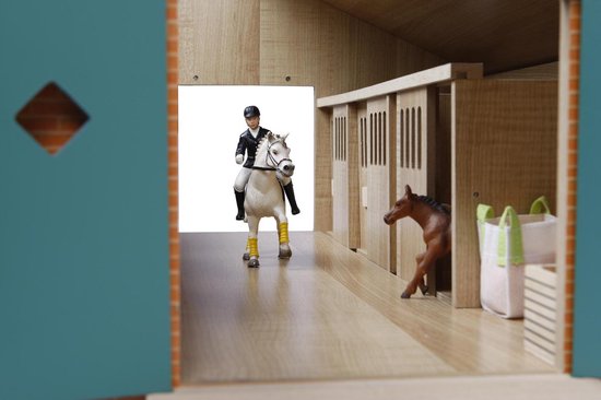 Kids Globe Farming Paardenstal - 7 Paarden - Bruin