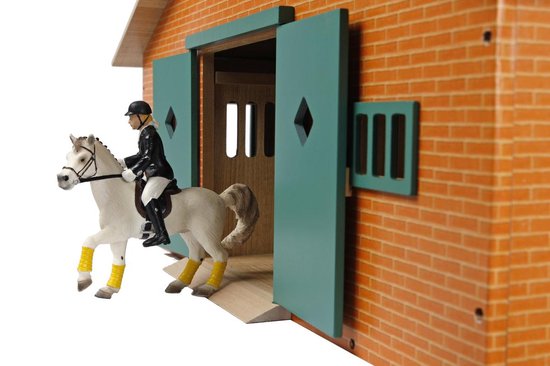 Kids Globe Farming Paardenstal - 7 Paarden - Bruin