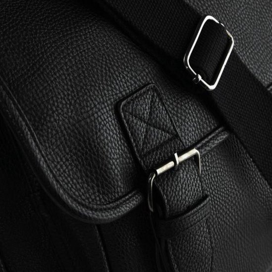 Leatherlook Aktetas Met Schouderband - Zwart