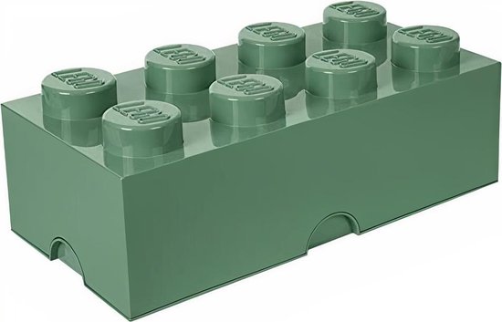 Lego Brick 8 Opbergbox - Zand - Groen