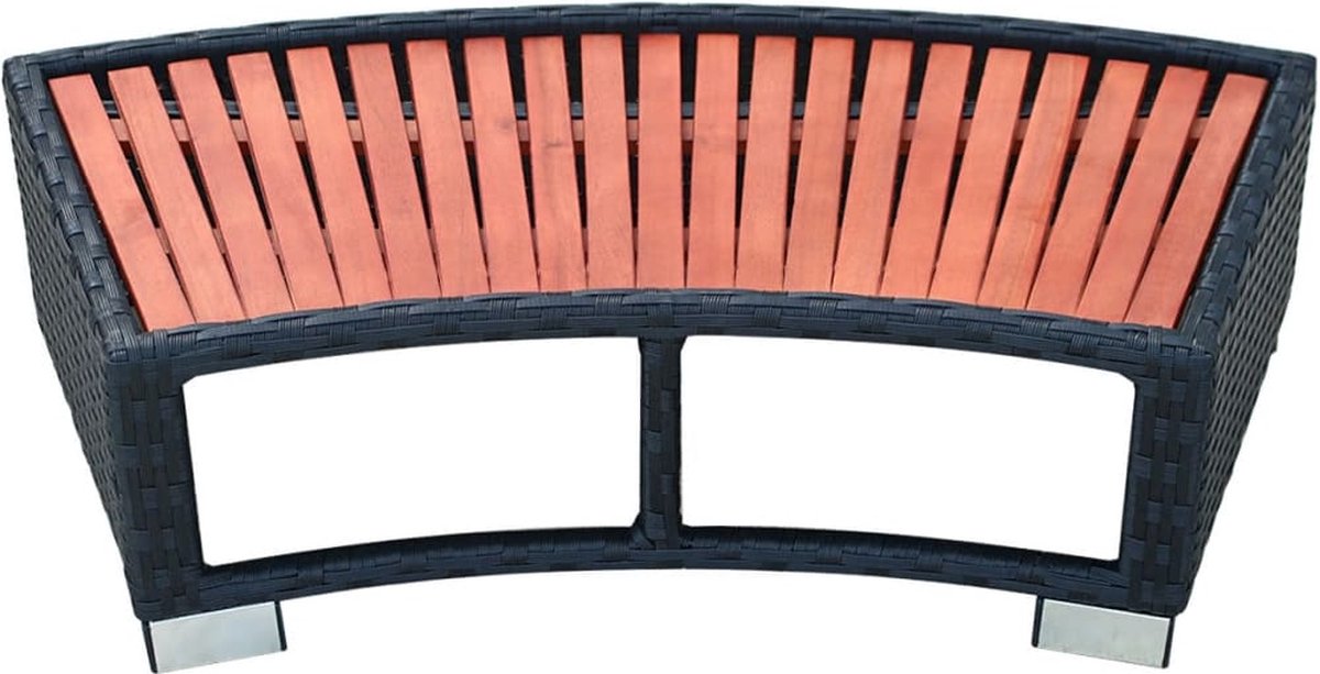 Vidaxl Spa Trapje 92x45x25 Cm Poly Rattan - Zwart