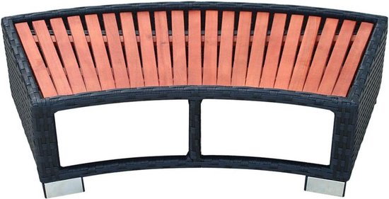 Vidaxl Spa Trapje 92x45x25 Cm Poly Rattan - Zwart