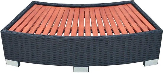 Vidaxl Spa Trapje 92x45x25 Cm Poly Rattan - Zwart