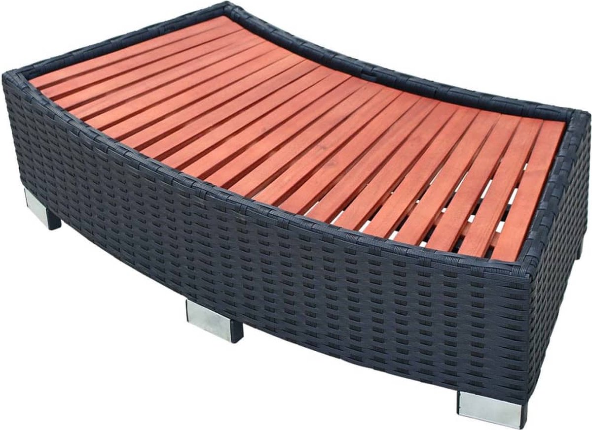 Vidaxl Spa Trapje 92x45x25 Cm Poly Rattan - Zwart