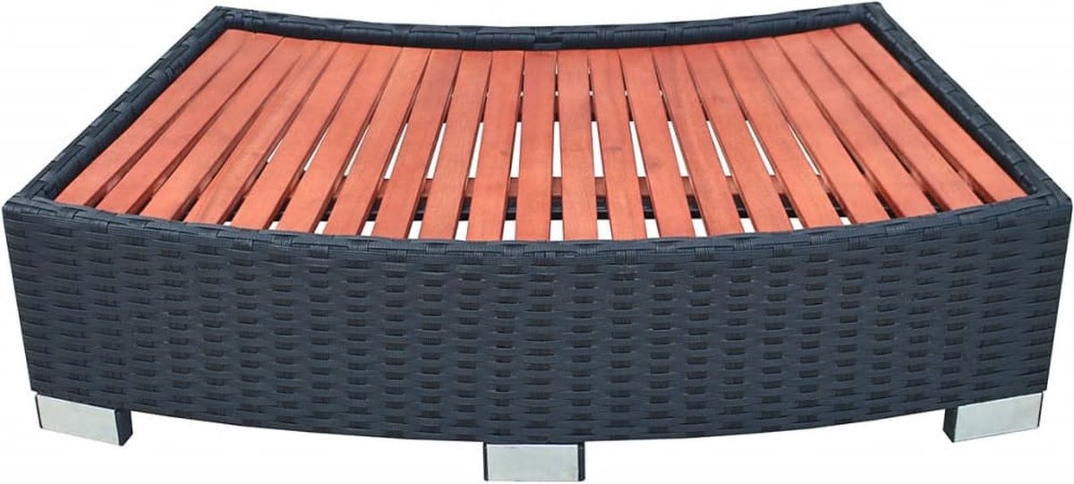 Vidaxl Spa Trapje 92x45x25 Cm Poly Rattan - Zwart