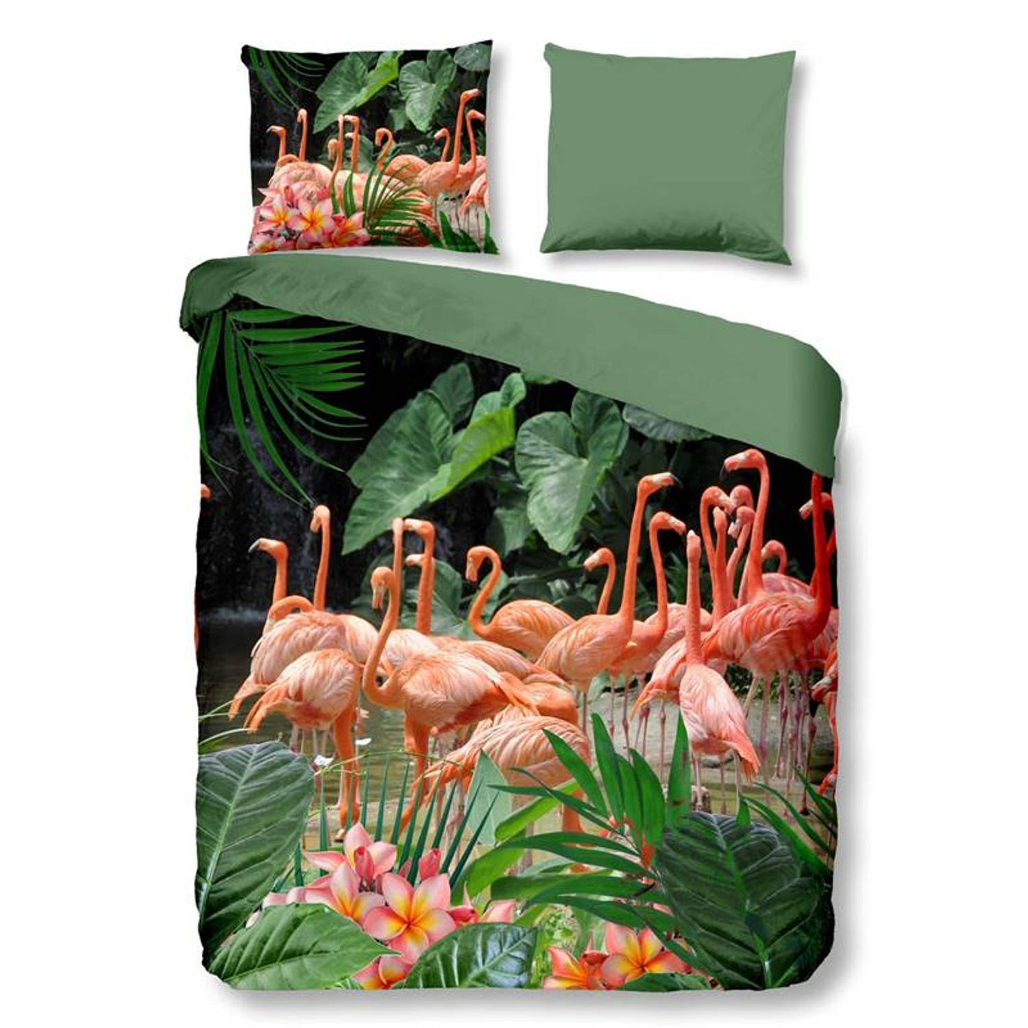 Snoozing Flamingo Dekbedovertrek - 2-persoons (200x200/220 Cm + 2 Slopen)