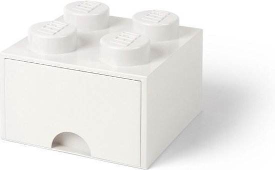 Lego Brick 4 Opberglade - - Blanco