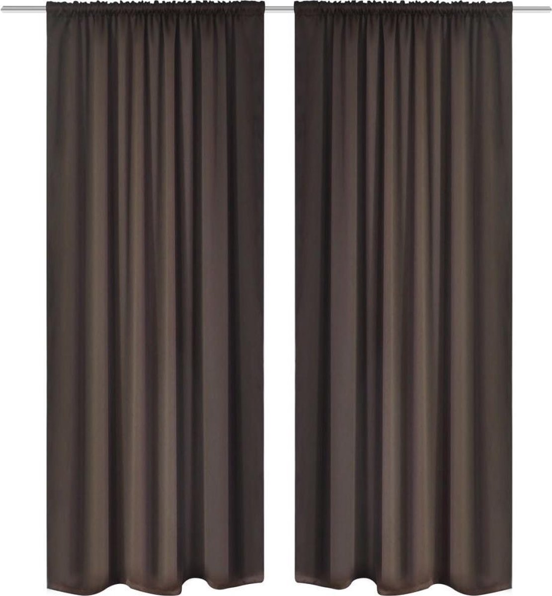 Vidaxl Gordijnen Met Gleuven 135 X 245 Cm 2 St - Bruin