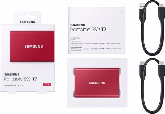 Samsung T7 Portable SSD 1TB - Rood