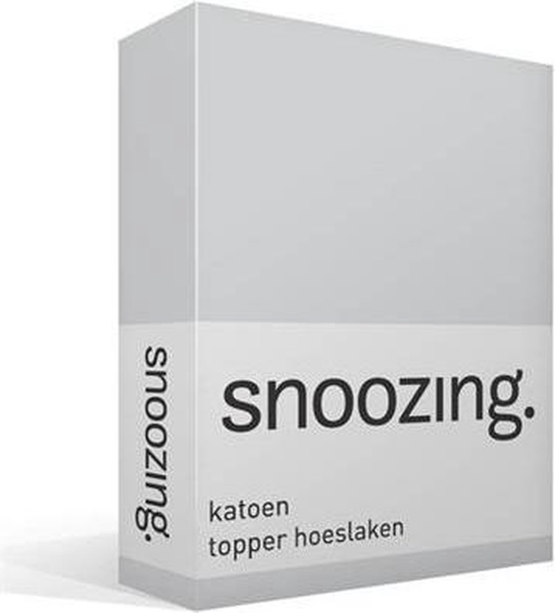 Snoozing - Katoen - Topper - Hoeslaken - 180x200 - - Grijs